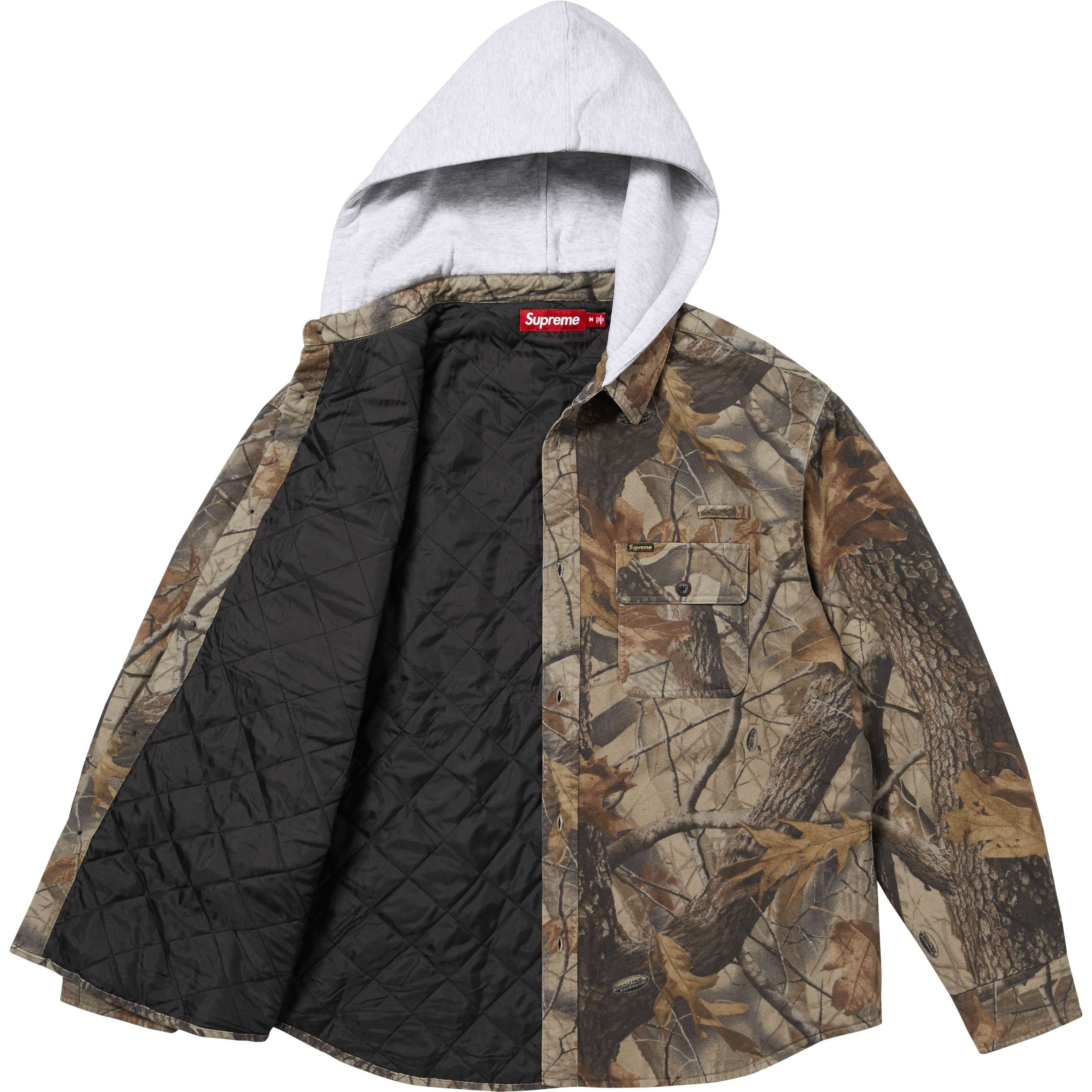 Quilted Lined Hooded Flannel Shirt view 9